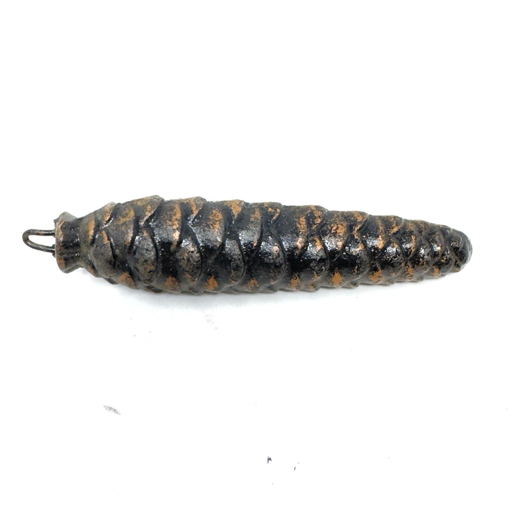 Vintage Pinecone Cuckoo Clock Weights B Cast Iron 4 3/4" 10.2 Oz 275 ET - Picture 2 of 4